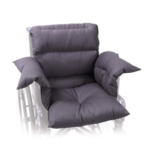 Set cuscino - dorsale - coppia braccioli con cerniera disinnestabili in fibra cava