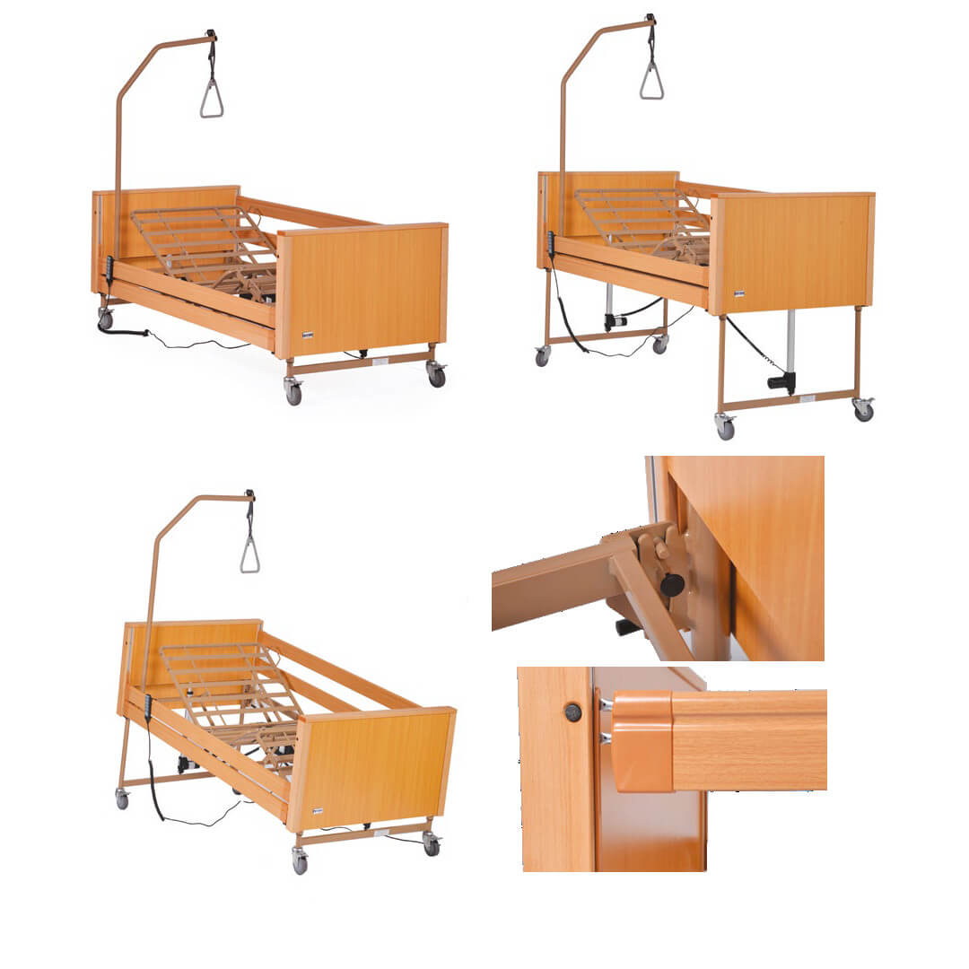 Letto ortopedico elettrico in legno ad altezza variabile SOCRATE