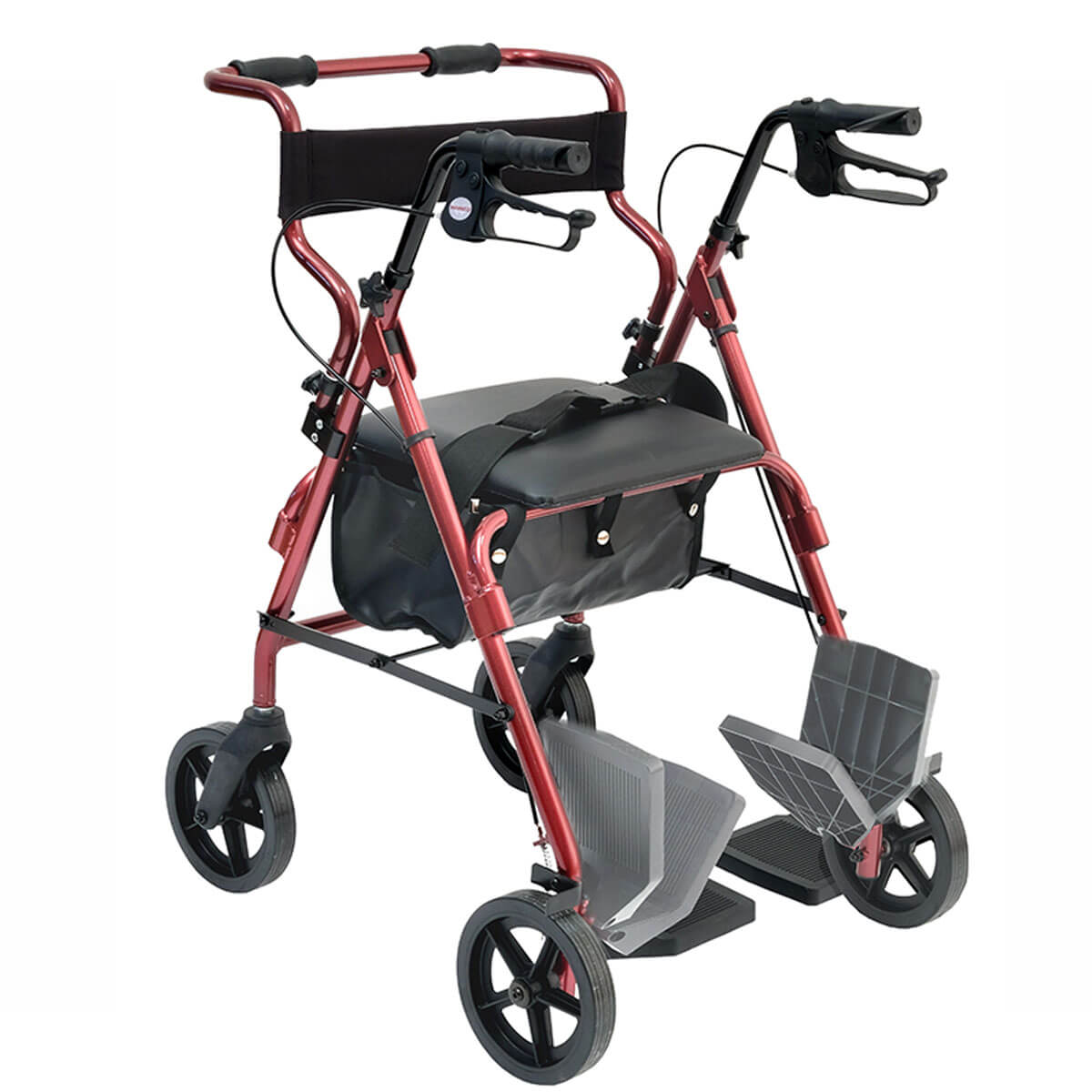 Rollator alluminio 2 funzioni deambulatore e carrozzina Rolly-2