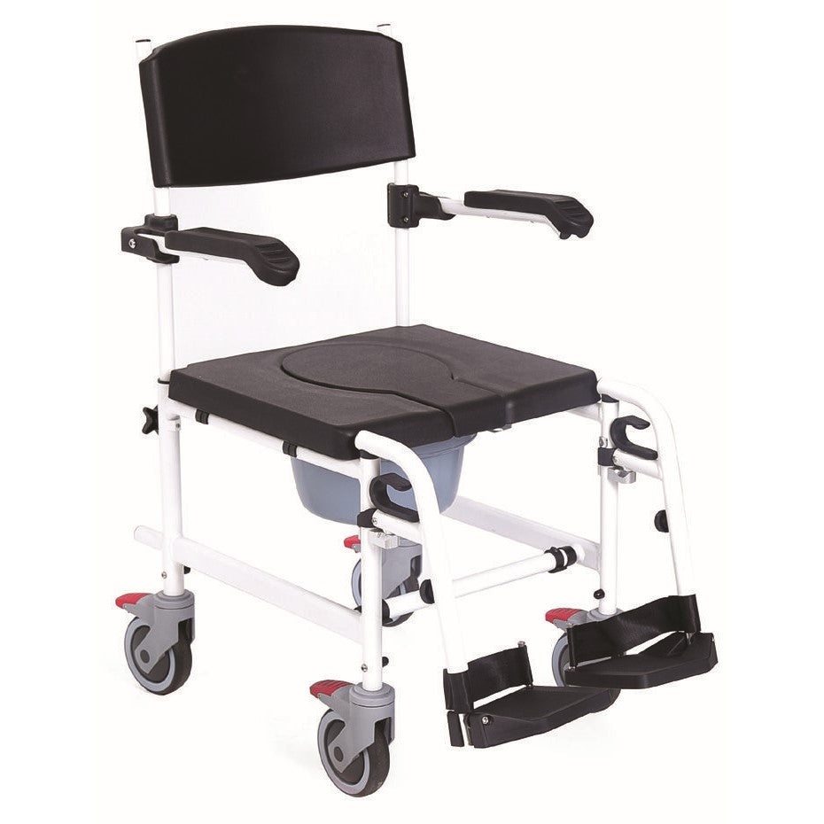 Sedia comoda per WC e per doccia su ruote imbottitura in PU smontabile Onda